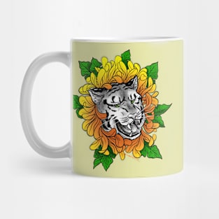 tiger + flower (yellow) Mug